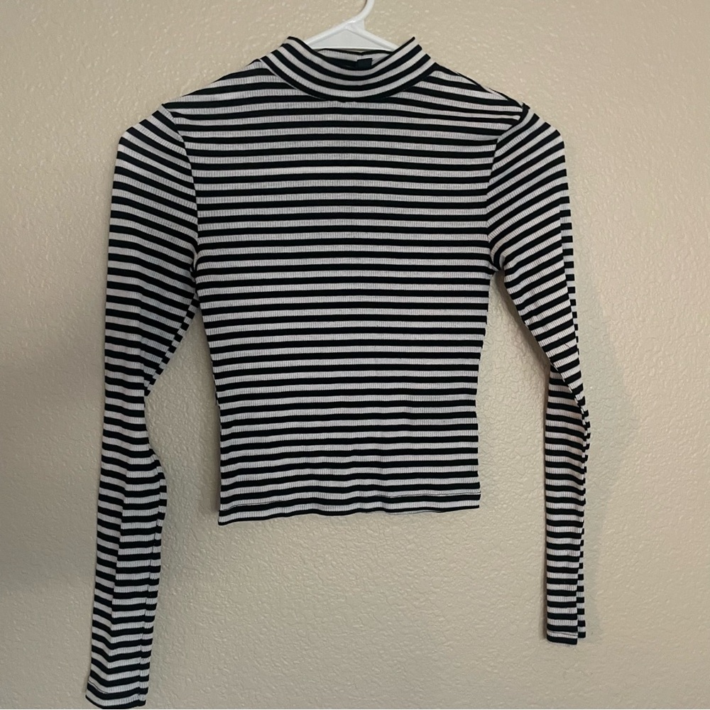 Striped Black and White Women's Top